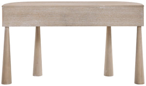 Meridian Furniture Oasis Demi-lune Console Table Mid-century Modern Entryway Storage with Tapered Legs and Drawer Natural 809Oak-T