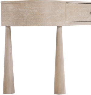 Meridian Furniture Oasis Demi-lune Console Table Mid-century Modern Entryway Storage with Tapered Legs and Drawer Natural 809Oak-T