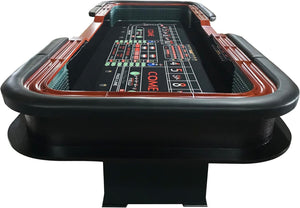 English Elm 12 Foot Casino Craps Table with Vinyl Rail Padded Rim and Regulation Dice Panels W2748S00065