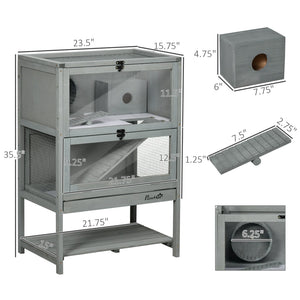 English Elm Pawhut 5-tier Small Pet Habitat with Tubes Tunnels Exercise Wheel and Carry Handles W2225P229303