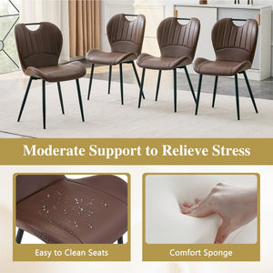 English Elm Set of 4 Olive Fabric Dining Chairs Ergonomic Cushion Black Steel Frame Modern Black+Brown W1151P454885