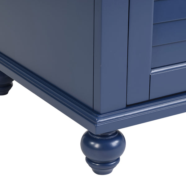 English Elm 36" Modern Grey Bathroom Vanity with Ceramic Sink, Solid Wood Frame, Soft-Close Drawers, Organizer Storage Blue W2896P344087