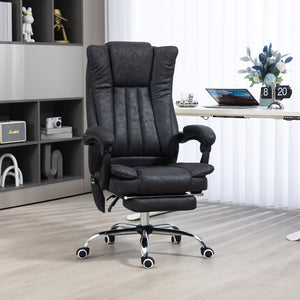 English Elm Vinsetto Microfiber Office Chair With Massage & Heat - Adjustable Height, Footrest & Ergonomic Support W2225P217521-GIGA