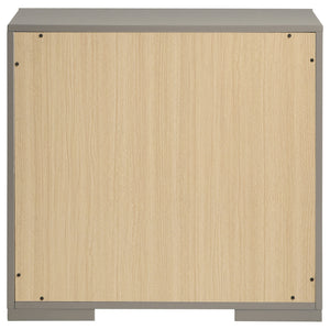 English Elm Pierce Grey High Gloss Nightstand with 2 Smooth Drawers, Felt-Lined Top, Modern Mirrored Finish B062P378424