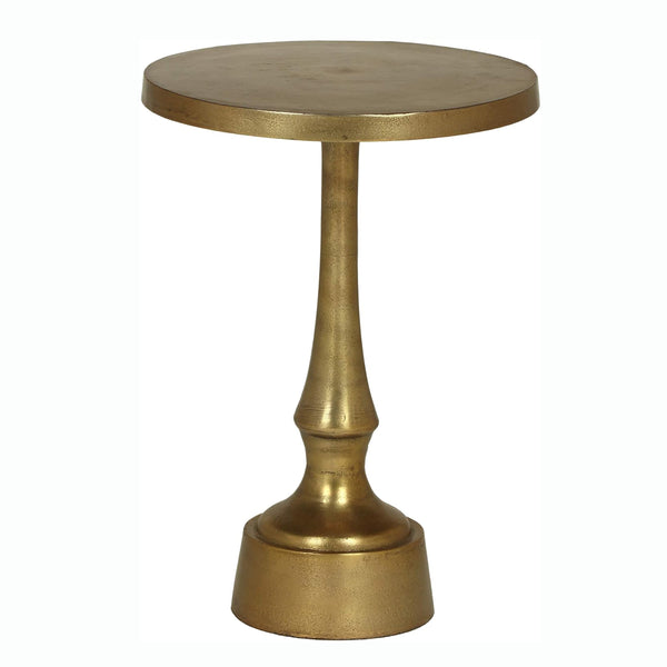 English Elm Christopher Knight Home® - Modern Aluminum Accent Table with Raw Brass Turned Base, Lightweight Rust-Resistant Aluminum, 23.25"L 67037.00