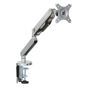 OSP Home Furnishings Single Monitor Arm with Gas Lift and Full Articulation for Ergonomic Desk Setup Silver A2MAS1730-SV