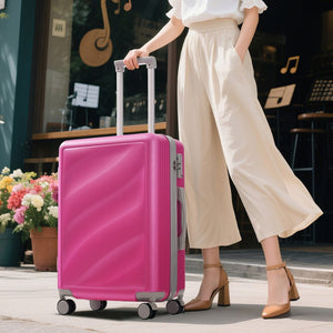 English Elm Luggage 3 Piece Hardshell Abs Set with Spinner Wheels Tsa Lock Travel Ready Pink N730P304620P