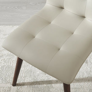 English Elm Dining Chair Set of 2 Mid Century Pu Upholstered Seat with Oak Legs for Any Room W5630P456169