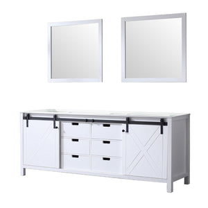 English Elm White Double Bath Vanity With Two Mirrors – Elegant 84" Storage Solution For Timeless Bathrooms B2731S00575-GIGA