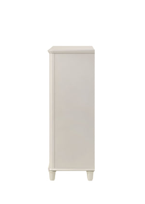 English Elm Laveda Pearl Finish Dresser with Six Spacious Drawers, Hidden Jewelry Tray, Durable Modern Design White 50 L x 41 W x 21 H B2726P269278