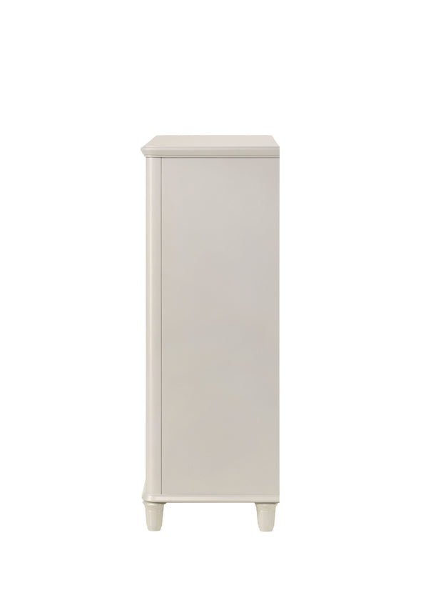 English Elm Laveda Pearl Finish Dresser with Six Spacious Drawers, Hidden Jewelry Tray, Durable Modern Design White 50 L x 41 W x 21 H B2726P269278