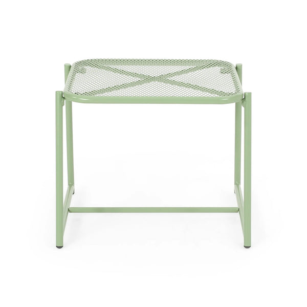 English Elm Christopher Knight Home® - ELBA Modern Mesh Shell Chat Set with Powder-Coated Iron Frame, Retro Minimal Outdoor Seating Green N775P250740G
