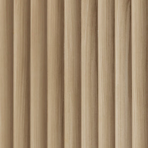 English Elm K&K Fluted Kitchen Island with Extendable Dining Table, Art Deco Mid-Century Design, Built-In Power Hub, Gold Handle Natural N707S000018Y