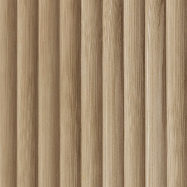 English Elm K&K Fluted Kitchen Island with Extendable Dining Table, Art Deco Mid-Century Design, Built-In Power Hub, Gold Handle Natural N707S000018Y