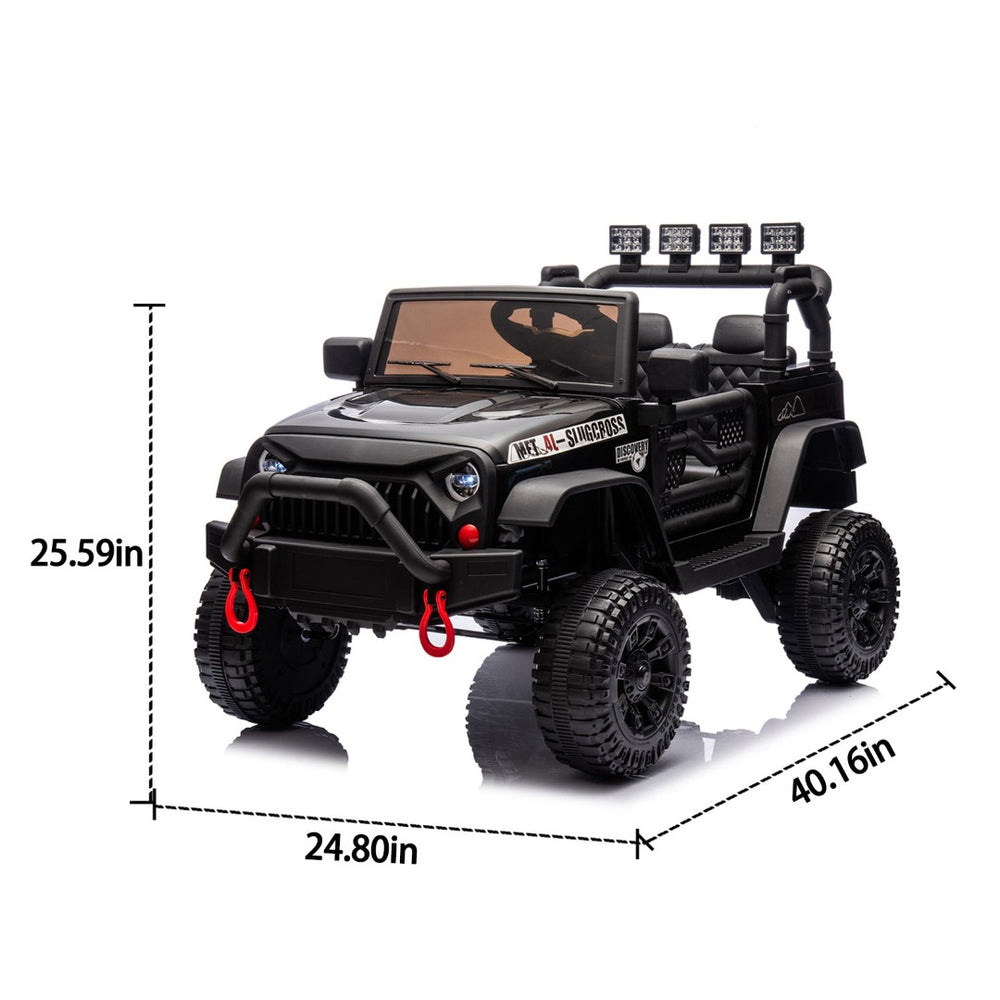 English Elm 24v Kids Electric Ride on Car with Parental Remote Dual Motors and Four Wheel Suspension Black W1578P208321
