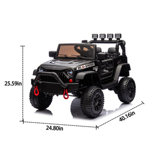 English Elm 24v Kids Electric Ride on Car with Parental Remote Dual Motors and Four Wheel Suspension Black W1578P208321
