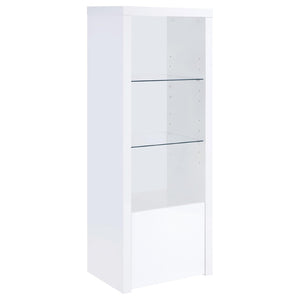English Elm Lance Glossy White Three Piece Entertainment Center with Glass Shelves for Living Room B062S01736