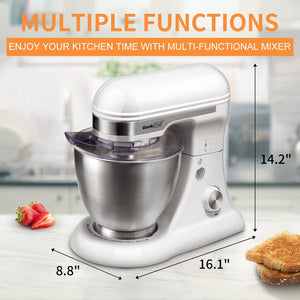 English Elm Geek Chef Tilt-head Stand Mixer Copper Motor Planetary Action 4.8qt Stainless Bowl White W1002P416197