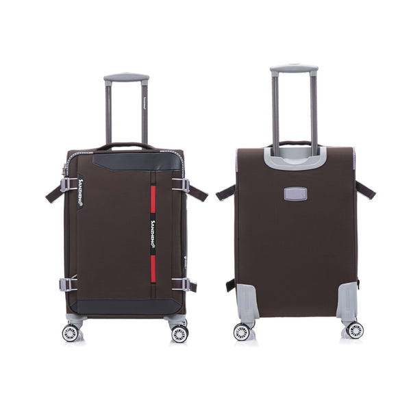 English Elm Softside Expandable Spinner Luggage Set Four Piece Lightweight Travel Collection Coffee T3292P343882