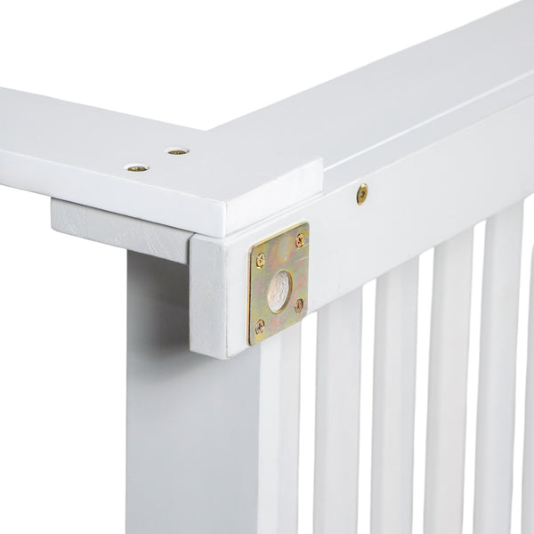 English Elm TOPMAX Acacia Wood Twin Porch Swing Bed Frame with High Back, 350lb Capacity & 118" Hemp Ropes White N717P265795K