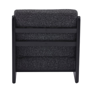 English Elm Scott Living Moda Set of 2 Accent Chairs White Cushion Matte Black Wood Frame Black N767P356660S