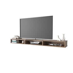 English Elm Manter Wall-Mounted TV Stand Macadamia Beige – Space-Saving Engineered Wood Shelf, Sleek Minimalist Design B092P306242