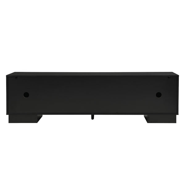 English Elm Vibe Haus Minimalist Media Console with Cabinets and Drawers for Living Room N724P360376B