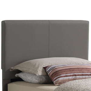 English Elm Stylishly Light Grey Twin Bed with PU Upholstery, 47”H x 41”W x 81”D Durable Casual Design, Easy Assembly B078108069
