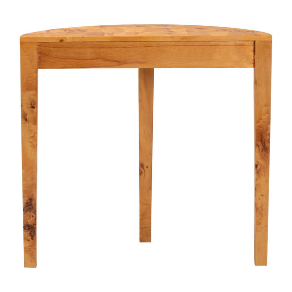 English Elm Modern Mappa Burl Wood Half Moon Console Table for Entryway Hallway Decor B2750P467813
