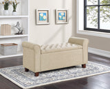 OSP Home Furnishings Crowder Storage Bench Linen