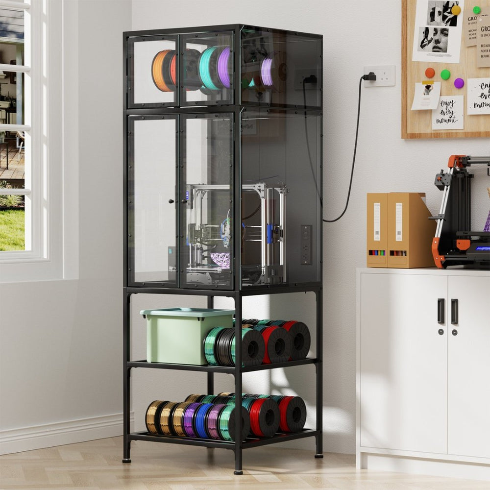 English Elm 3d Printer Cabinet with Filament Storage Rack Dust Proof Acrylic Doors Studio W3190P417762
