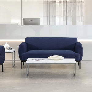 OSP Home Furnishings Delta Commercial Armchair with Sinuous Spring Seat and Black Metal Legs for Lobbies Sofa Navy DTL53-K062