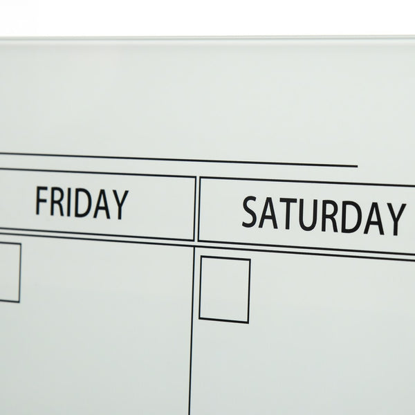 English Elm Vinsetto Frameless Tempered Glass Monthly Whiteboard Planner for Home Office Walls W2225P173871