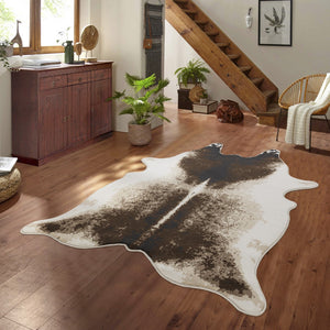 English Elm Hide Brown & Ivory 5 Ft. X 7 Ft. Area Rug - Soft, Durable, Stain-Resistant For High-Traffic Spaces B186P316845