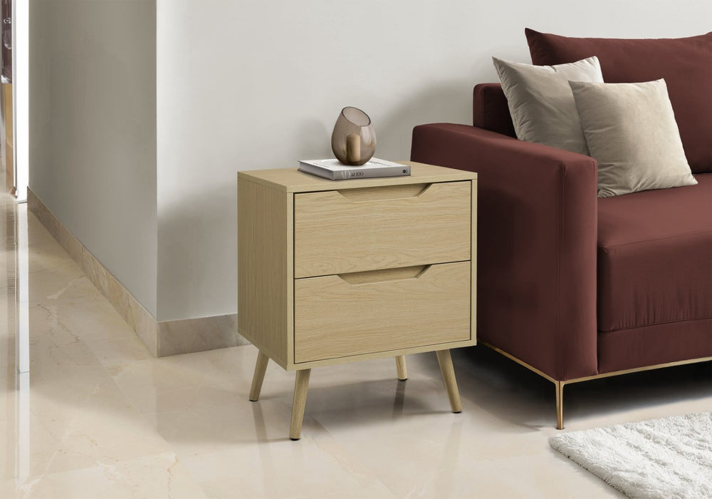 English Elm Accent Side Table Rustic Grey Laminate Compact Storage Cabinet Transitional Bedroom Natural B2710P461709