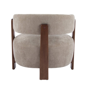 English Elm Christopher Knight Home® - ACCENT Arm Chair with Modern Minimalist Fabric Upholstery, Solid Rubber Wood Legs, Sturdy Comfort Light Brown,Walnut 29 L x 27.75 W x 21 H N776P368457B