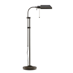 English Elm Metal Adjustable Floor Lamp with Rectangular Shade and Dark Bronze Architectural Finish B056P416797