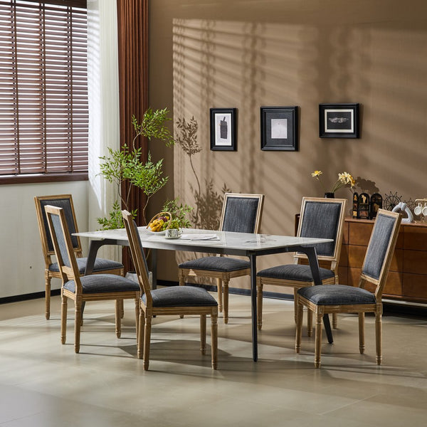 English Elm Christopher Knight Home® - [Set Of 6] Vintage French Country Dining Chairs - Elegant Cane Backrest & Padded Seats - Rustic Charm N767P263677H_6