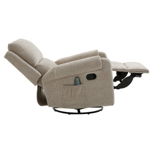 English Elm Manual Recliner Swivel Rocker Massage Chair Chenille Nursery and Living Room Seat Oatmeal N763P347287O