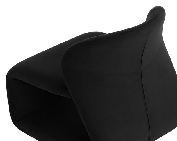 Sunpan Sophiene Lounge Chair - Sculpted Comfort In Stylish Abbington Fabric For Modern Living Spaces Black Fabric 111777
