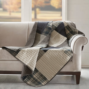 Woolrich Winter hills Lodge/Cabin Quilted Throw WR50-1786 Tan