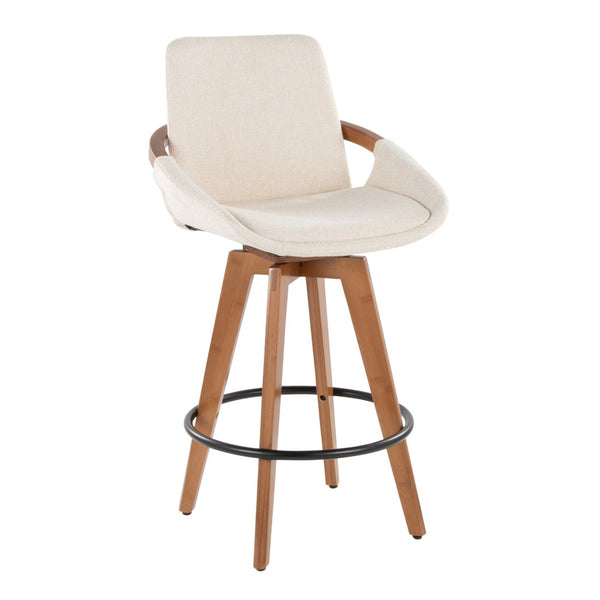 English Elm Dining/accent Chair Solid Wood Tapered Legs Cream Upholstery Mid-century Modern Seating B202P471196