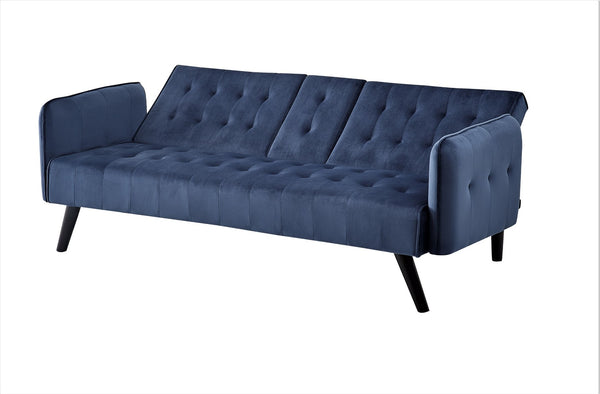 English Elm 72" Velvet Tufted Futon Sleeper Sofa Mid Century Three Seat Couch for Studio Spaces B2735P490974