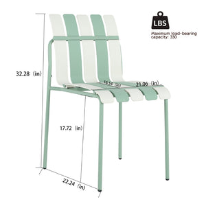 English Elm Holiday Stackable Pp Stripe Dining Chairs Set of Four Weatherproof Cafe Patio Seating W3450P447386