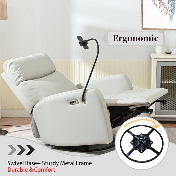 English Elm 270° Power Swivel Rocker Recliner Chair - Electric Glider With Usb Ports For Ultimate Comfort & Style W1028S00028