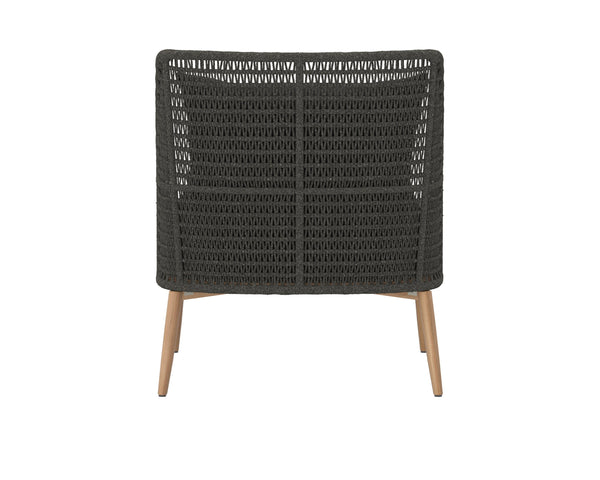 Sunpan Andria Outdoor Lounge Chair - Modern Design with Durable Teak Base and Weather-Resistant Fabric Arashi Black