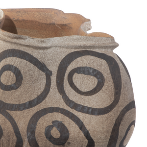 Han Dynasty Bowl - Unique Handmade Porcelain Art Piece with Swirling Brushstrokes & Asymmetrical Design