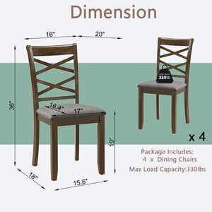 English Elm Dining Chairs Set Of 4, Ergonomic Walnut Wooden Side Chairs With Padded Seats For Comfort & Style W1998P317434