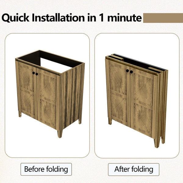English Elm 30inch Floating Bathroom Vanity Wall Mounted Cabinet with Drawer Storage No Basin W3520P391033