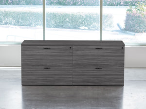 OSP Home Furnishings Napa Lateral File Credenza with Locking Drawers for Executive Office Organization NAPSGW-TYP206